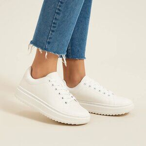 NEW Women's Peggy Sneakers - A New Day™ White/Cream 6.5